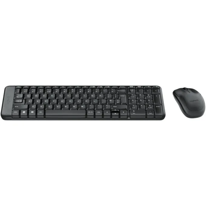 Logitech Wireless Desktop - MK220 - Full-size RF 2.4GHz Keyboard & Mouse, QWERTZ, Black — image 1