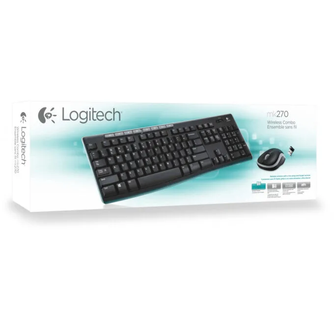 Logitech Wireless Desktop MK270 - Full-size Keyboard & Mouse Combo - Black — image 5
