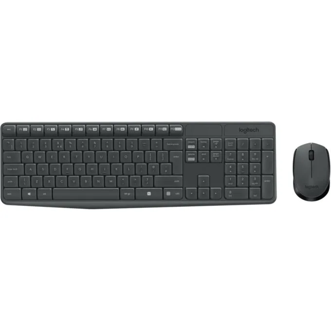 Logitech Wireless Keyboard & Mouse - MK235 - Grey, Full-size (100%), 2.4 GHz RF, QWERTY — image 3