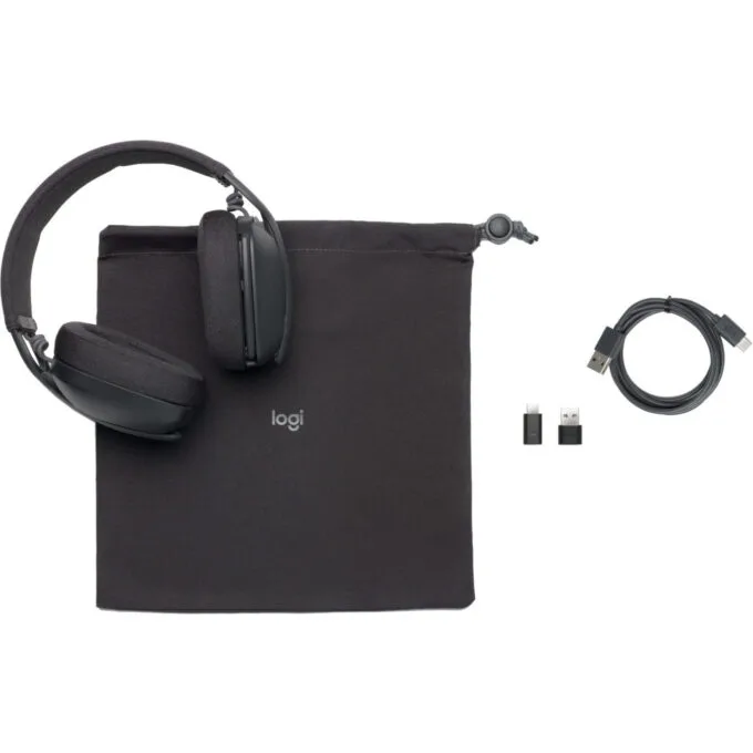 Logitech Zone Vibe Wireless Headset - Graphite - Over-Ear Bluetooth, USB-C Adapter, Certified for Microsoft Teams — image 4