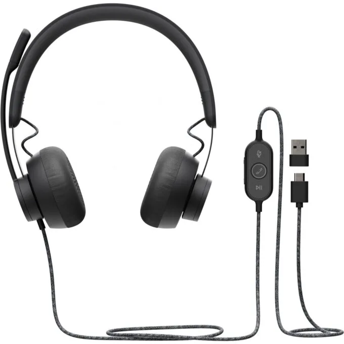 Logitech Zone Wired UC USB Headset for Unified Communications - Over-ear Closed, USB-A, PC Compatible — image 1
