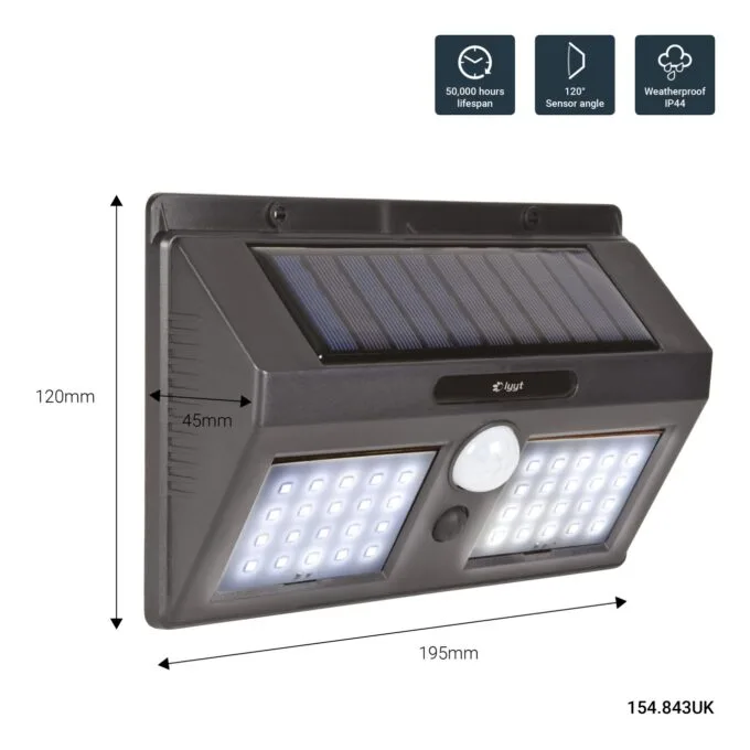 LYYT 40 LED Solar Security Light - 154.843UK - with Motion Sensor — image 3