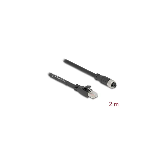 M12 cable X-coded 8 pin socket to RJ-45 plug, Cat.5e S FTP — image 2