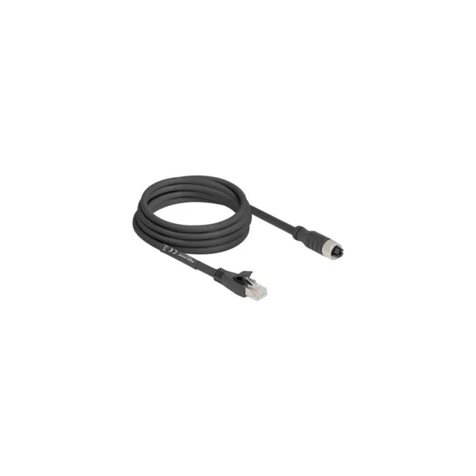M12 cable X-coded 8 pin socket to RJ-45 plug, Cat.5e S FTP — image 1
