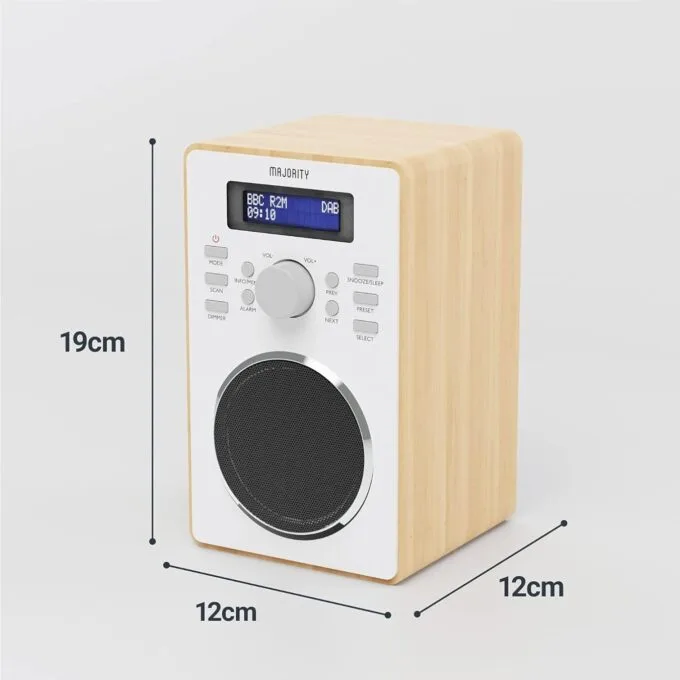 Majority BARTON Radio - Digital FM,LED Display,Dual Alarms,Snooze Oak — image 6