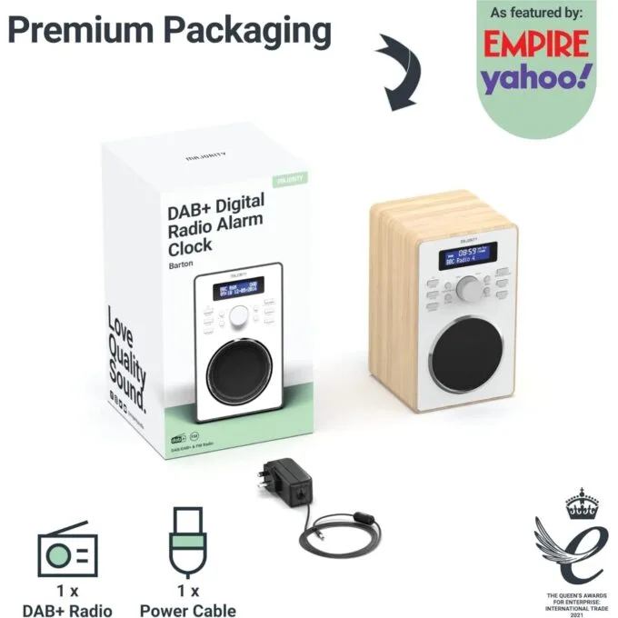 Majority BARTON Radio - Digital FM,LED Display,Dual Alarms,Snooze Oak — image 7