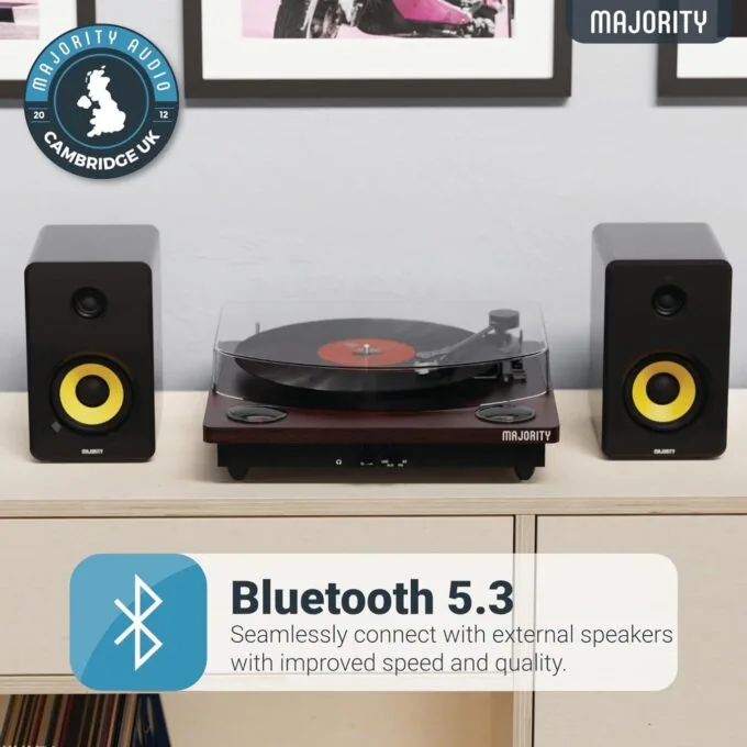 Majority MOTO Turntable - Audio-Technica Cartridge - Digital Record, Cut & BT — image 3