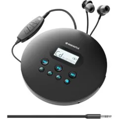 Majority Oakcastle CD Player - CD100 - Portable & USB-C Rechargeable CD Player with Bluetooth incl Free Earphones
