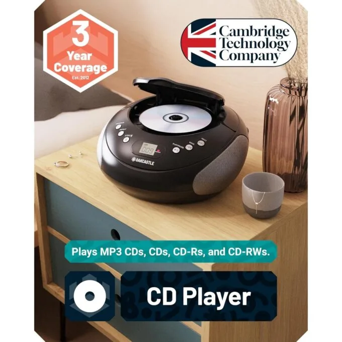 Majority Oakcastle Portable CD Player Boombox - CD250 - Portable, CD Player, Boombox, Bluetooth, FM Radio — image 3