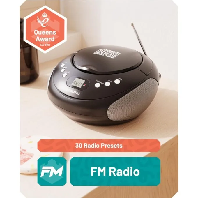 Majority Oakcastle Portable CD Player Boombox - CD250 - Portable, CD Player, Boombox, Bluetooth, FM Radio — image 4