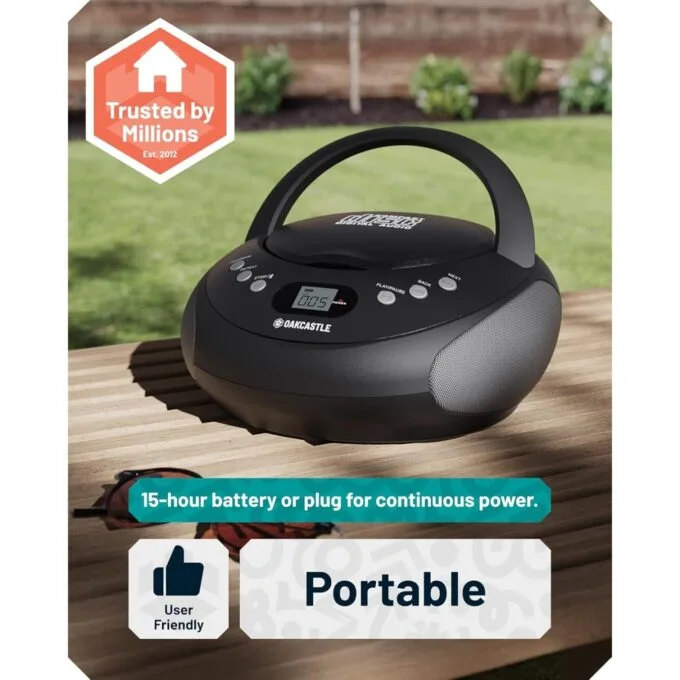 Majority Oakcastle Portable CD Player Boombox - CD250 - Portable, CD Player, Boombox, Bluetooth, FM Radio — image 5