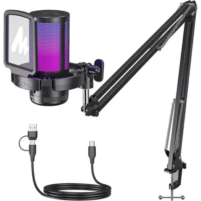 Maono USB Condenser Microphone with Boom Arm - DGM20S - USB Condenser Microphone with Boom Arm — image 1