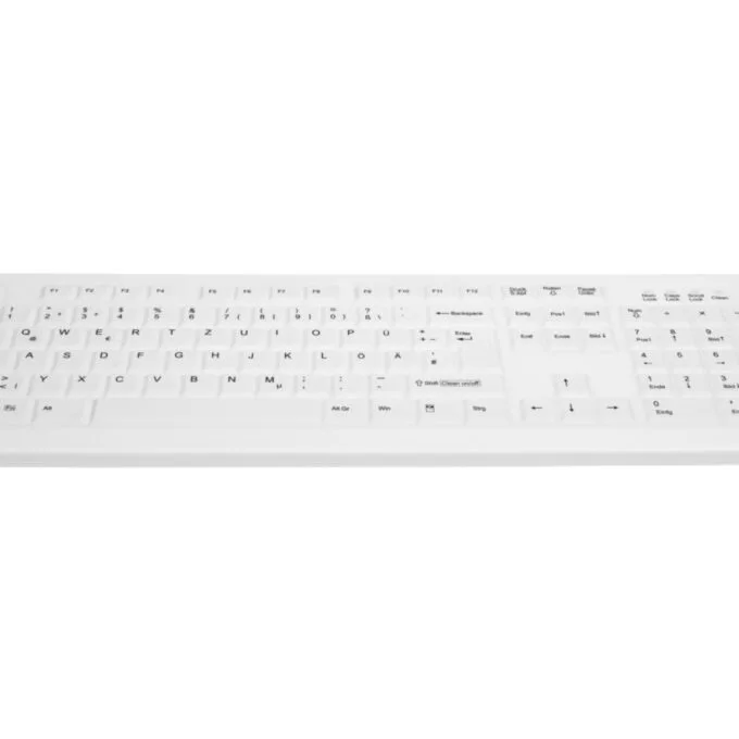 Medical Washable Silicone Keyboard - AK-C8100F - Wired USB, White, German QWERTZ, 105-key — image 3