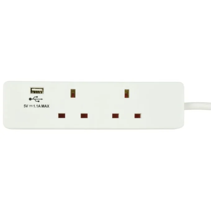 Mercury 2-Gang Surge - 429.768UK - 2m 1xUSB Port — image 5