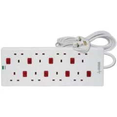 Mercury 8-Gang Power Extension 2.0m with Switches & Surge Protection 429.797UK