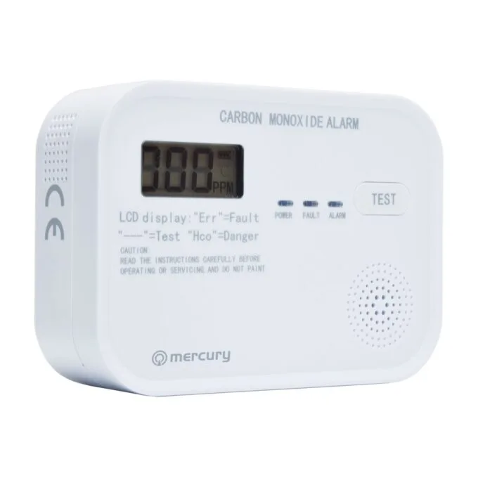 Mercury COD-218A Standalone Carbon Monoxide Alarm with LCD Display showing CO levels 350.139UK — image 2
