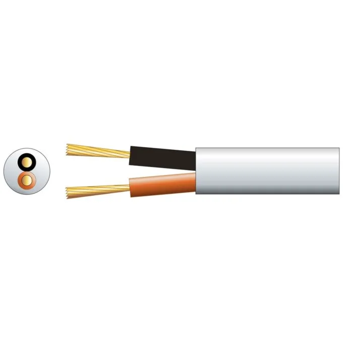 Mercury Speaker Cable - 801.817UK - Double Insulated 2x1.15mm White 100m — image 1