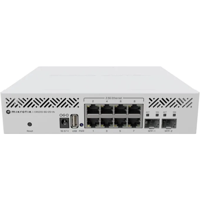 MikroTik CRS310-8G+2S+IN M RM - 8x2.5G + 2x SFP+, L3 Managed, Rackmount, White, 256MB RAM, 800MHz — image 3