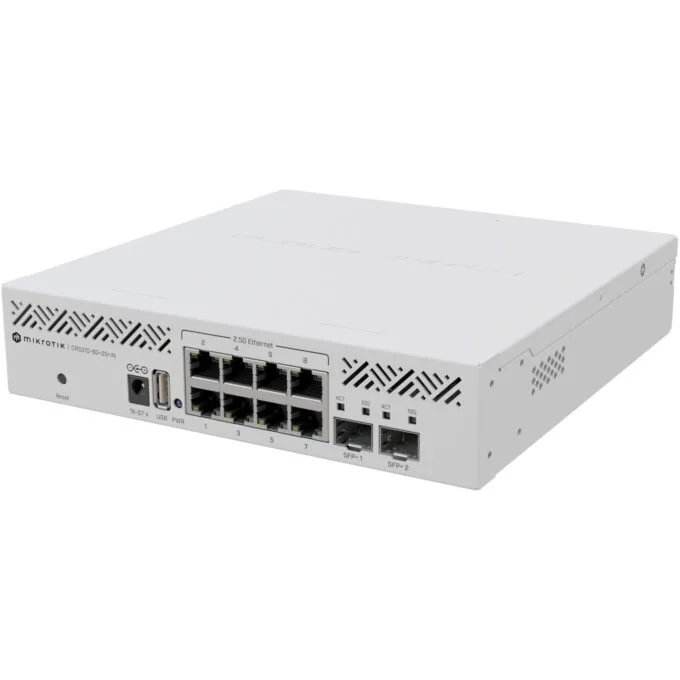 MikroTik CRS310-8G+2S+IN M RM - 8x2.5G + 2x SFP+, L3 Managed, Rackmount, White, 256MB RAM, 800MHz — image 1