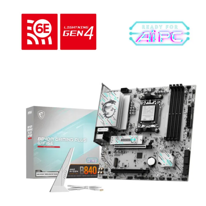 MSI B840M GAMING PLUS WIFI6E - AM5 Micro-ATX Motherboard - DDR5 256GB Support, Wi-Fi 6E, 2.5Gb LAN, RGB — image 6