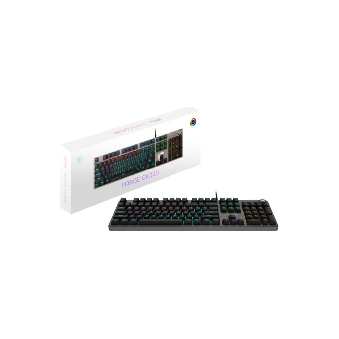 MSI Forge GK-310 RED Gaming Keyboard - GK-310 - Wired USB, Mechanical, RGB, German QWERTY, Black — image 5