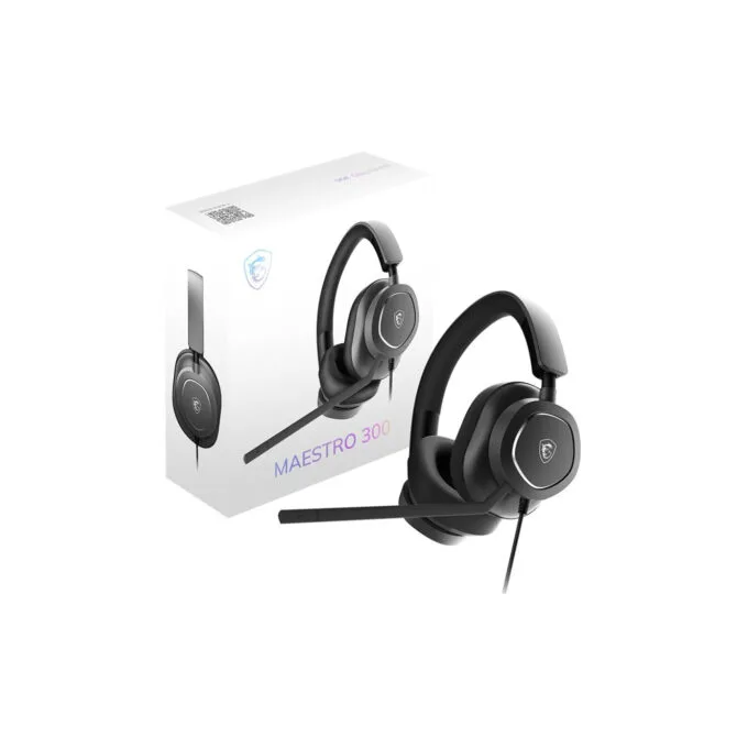 MSI Maestro 300 - Wired Gaming Headset - Black, USB-C/USB-A, Rotary Volume, Boom Mic — image 5