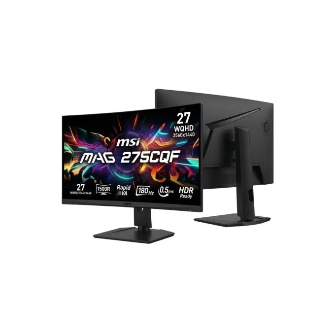 MSI MAG - 275CQF - 68.58cm 27' (2560x1440) E18 16:9 Curved RapidVA 0.5ms 180Hz 2xHDMI DisplayPort HDR Ready Black — image 1