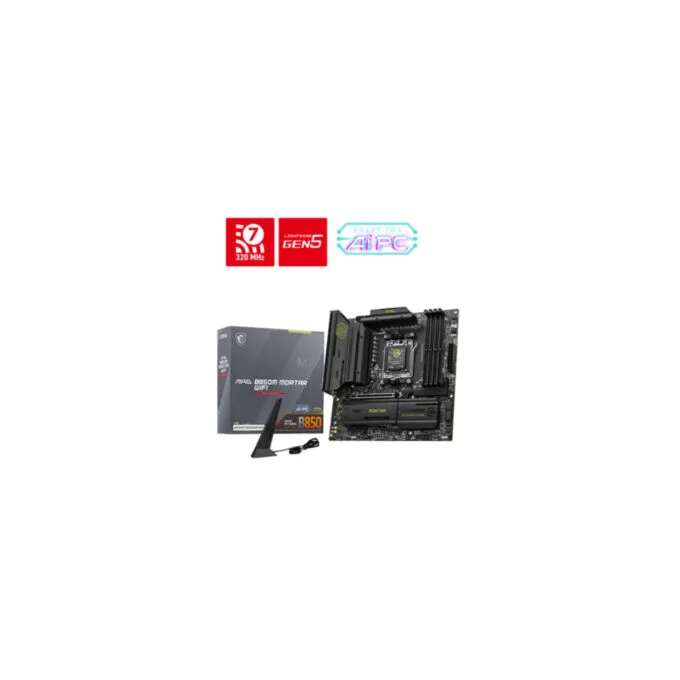 MSI MAG B850M MORTAR WIFI - AM5 Micro-ATX Motherboard - DDR5, 4x DIMM (256GB), PCIe 4.0, RGB, Wi‑Fi, Black — image 1