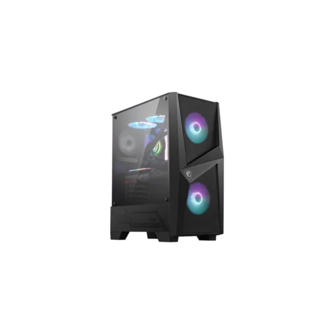 MSI MAG FORGE 100R - Mid-Tower PC Case - Black, Tempered Glass, ARGB Fans, 330mm GPU, 160mm CPU Cooler — image 1