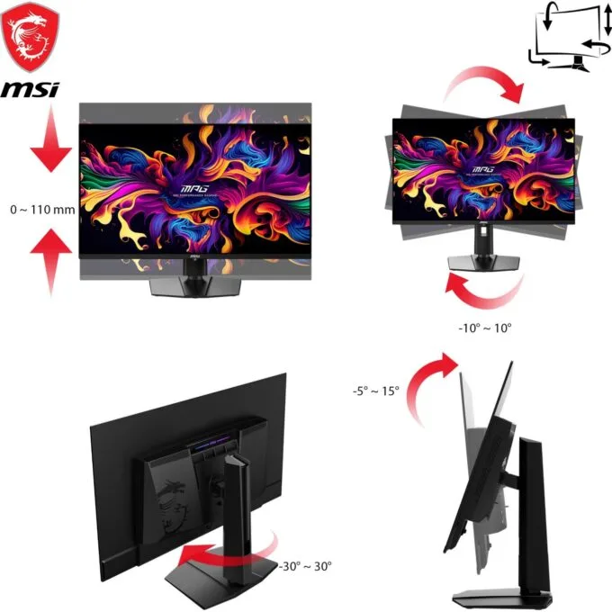 MSI MPG - 321URXDE - QD-OLED, 80 cm (31.5 in), Black, UltraHD 4K, Adaptive-Sync, USB-C, 240 Hz panel — image 5