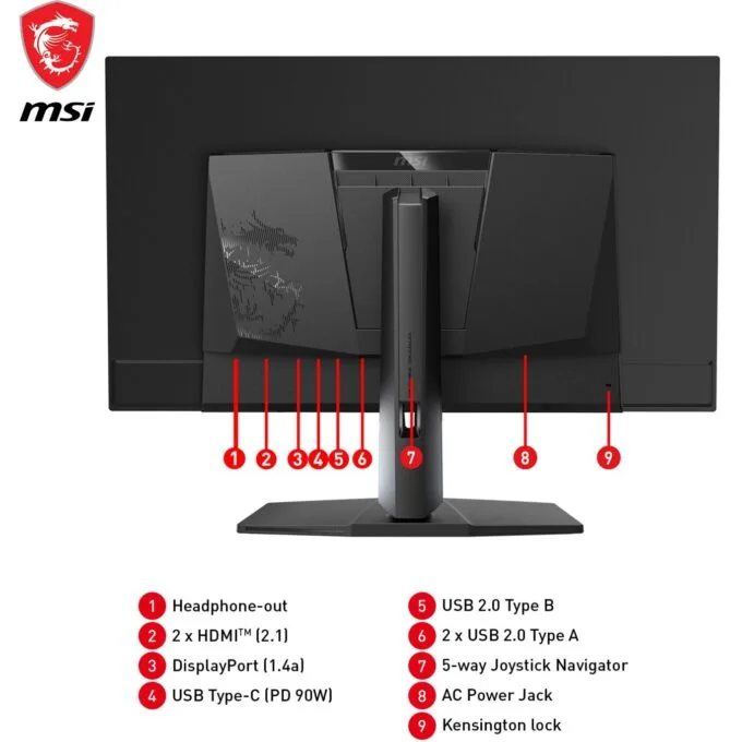 MSI MPG - 321URXDE - QD-OLED, 80 cm (31.5 in), Black, UltraHD 4K, Adaptive-Sync, USB-C, 240 Hz panel — image 6