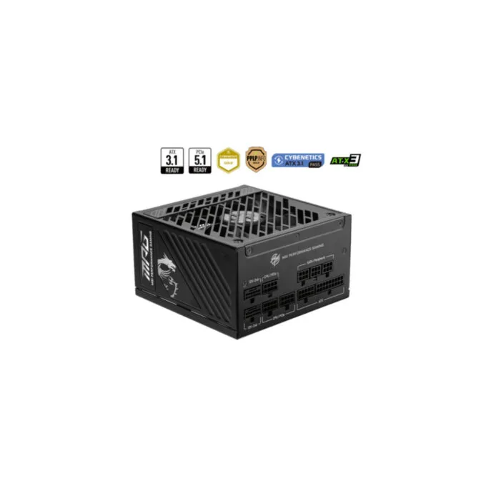 MSI MPG A1250GS PC Power Supply - 306-7ZPFX11-CE0 - 1250W, ATX 3.1, PCIe 5.1 (12V-2x6), 80 PLUS Gold, Fully-Modular — image 4