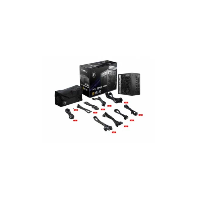 MSI MPG A850G PCIE5 PSU - A850G - Black, 850 W, 80+ Gold, Fully Modular, ATX3.0 — image 5