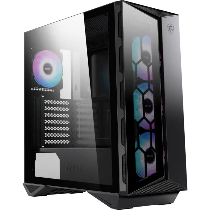 MSI MPG GUNGNIR 110R - Mid Tower Gaming PC Case, Black, Tempered Glass, ARGB Fans, USB-C — image 2
