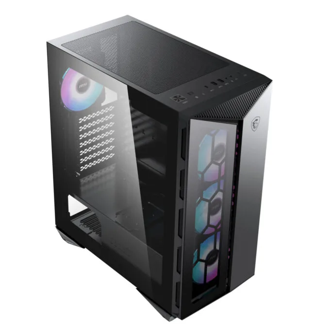 MSI MPG GUNGNIR 110R - Mid Tower Gaming PC Case, Black, Tempered Glass, ARGB Fans, USB-C — image 7