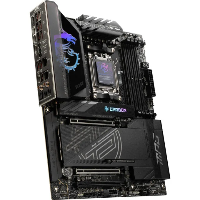 MSI MPG X870E Carbon WiFi - AM5 ATX Motherboard, DDR5 256GB, 4x M.2, PCIe 5.0, 5GbE+2.5Gb LAN, WiFi 7, USB4, RGB — image 4