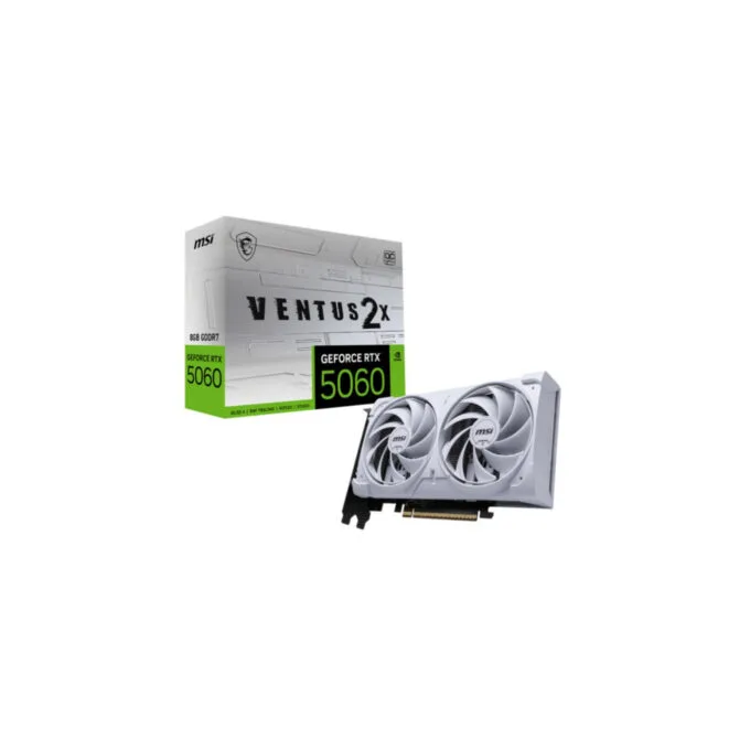 MSI Ventus 2X OC WHITE - GeForce RTX 5060 - 8GB GDDR7, 2527 MHz Boost, PCIe 5.0 — image 1