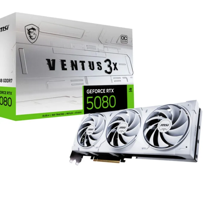 MSI VENTUS 3X OC GeForce RTX 5080 - White, 16GB GDDR7, 2640 MHz Boost — image 1
