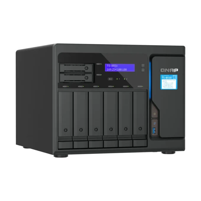 NAS Server QNAP TS-855X-8G - 8-Bay Black, Intel Atom C5125 2.8GHz, 8GB DDR4 ECC, 2x M.2, 10GbE-ready — image 3