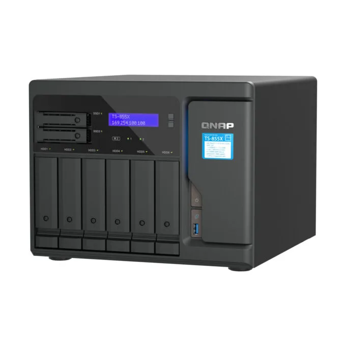 NAS Server QNAP TS-855X-8G - 8-Bay Black, Intel Atom C5125 2.8GHz, 8GB DDR4 ECC, 2x M.2, 10GbE-ready — image 6