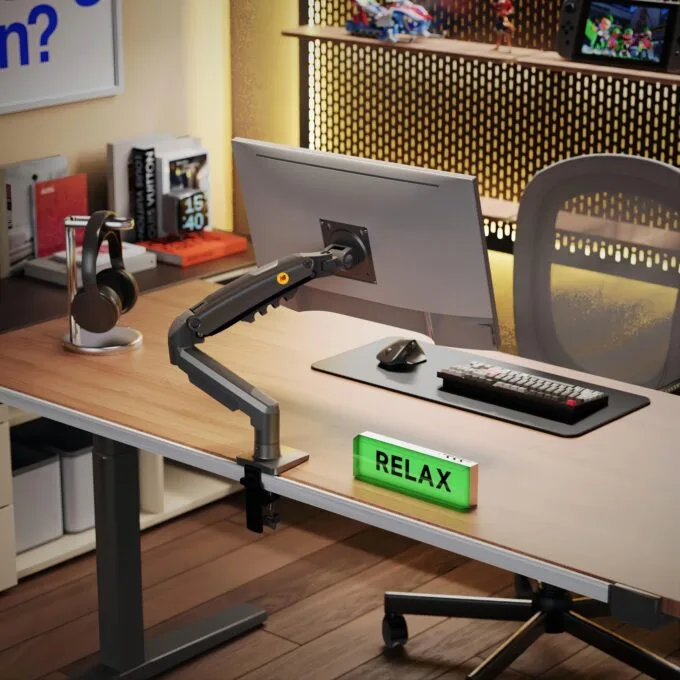 NBMounts F80 Single Arm Gas Desk Monitor Mount 17-30" up to 9kg — image 10