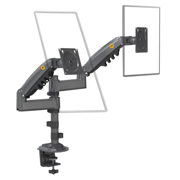 NBMounts NB-H180 Twin Arm Gas Desktop Monitor Mount — image 2