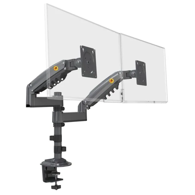 NBMounts NB-H180 Twin Arm Gas Desktop Monitor Mount — image 1