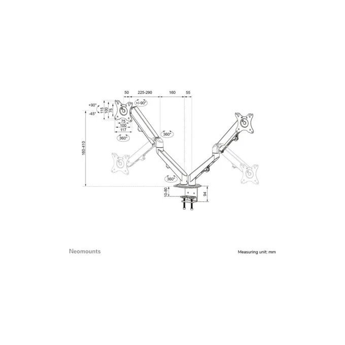 Neomounts DS70-700BL2 Tischhalterung für 17-27' Bildschirme - Schwarz — image 5