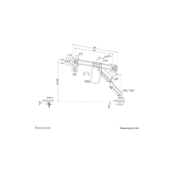 Neomounts DS75-450BL2 Tischhalterung für 17-32' Bildschirme - Schwarz — image 12