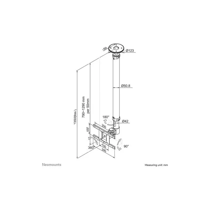 Neomounts FPMA-C100 Deckenhalterung für Flachbildschirme Fernseher bis 30' — image 8