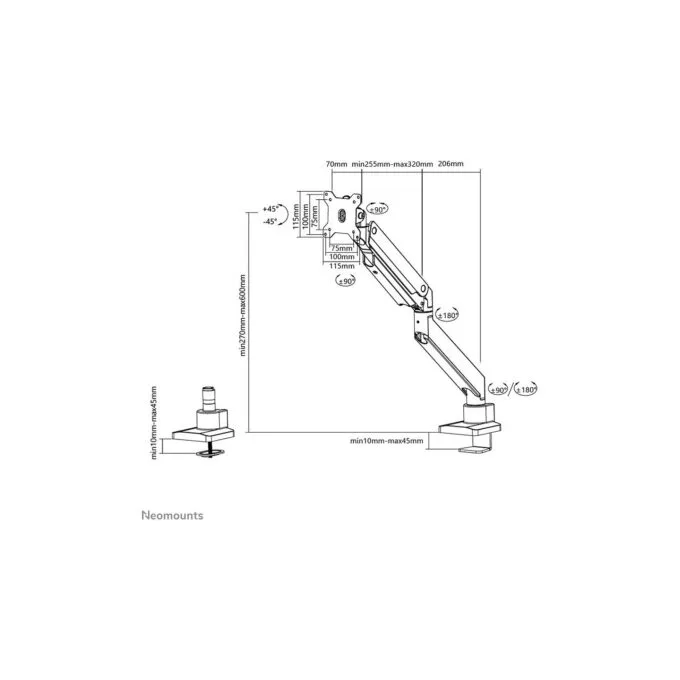 Neomounts NM-D775BLACKPLUS Tischhalterung für Bildschirme bis 49' (124 cm) 18KG — image 7