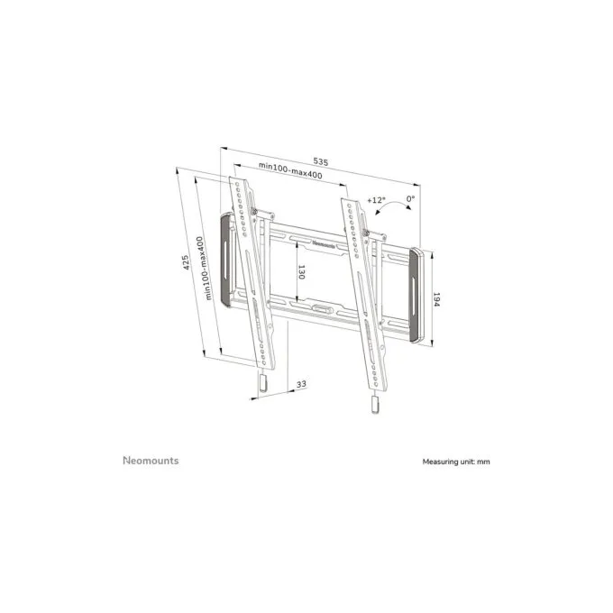 Neomounts WL35-550BL14 neigbare Wandhalterung für 32-65' Bildschirme - Schwarz — image 12