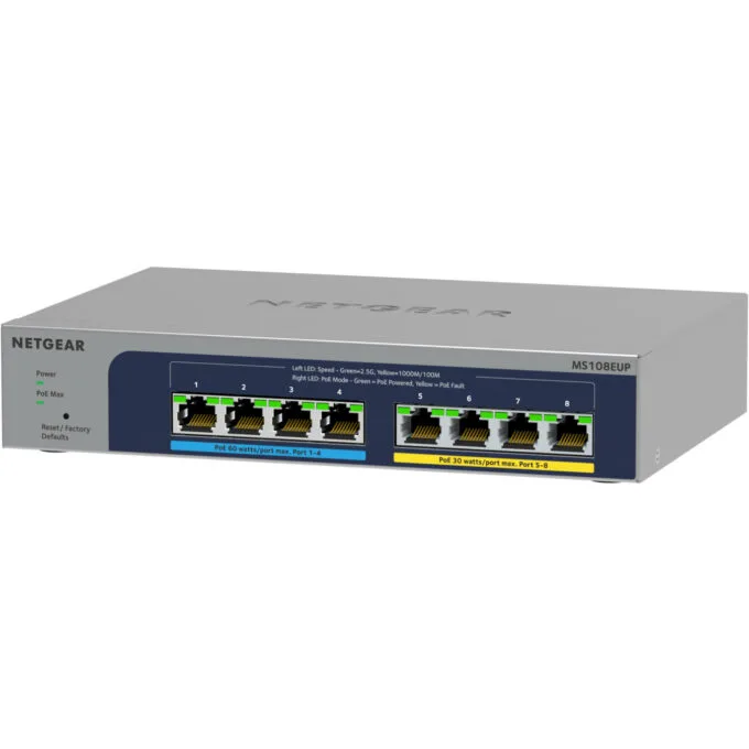 NETGEAR 8-Port Multi-Gig Switch - MS108EUP - 8x 2.5G PoE++ Ultra60, Managed L2/L3, Grey — image 2