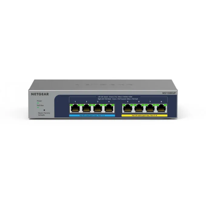 NETGEAR 8-Port Multi-Gig Switch - MS108EUP - 8x 2.5G PoE++ Ultra60, Managed L2/L3, Grey — image 4